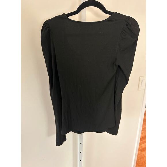 Generation Love Laguna Heart Neck Ruched Ribbed Top Black Small - Picture 7 of 8